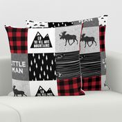 Little Man & You Will Move Mountains Quilt Top - buffalo plaid