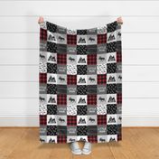 Little Man & You Will Move Mountains Quilt Top - buffalo plaid