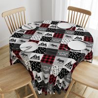 Little Man & You Will Move Mountains Quilt Top - buffalo plaid