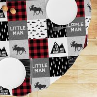 Little Man & You Will Move Mountains Quilt Top - buffalo plaid