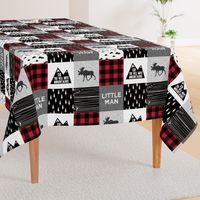 Little Man & You Will Move Mountains Quilt Top - buffalo plaid