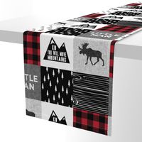 Little Man & You Will Move Mountains Quilt Top - buffalo plaid