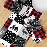 Little Man & You Will Move Mountains Quilt Top - buffalo plaid