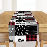 Little Man & You Will Move Mountains Quilt Top - buffalo plaid