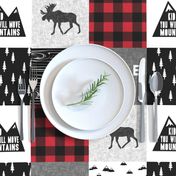 Little Man & You Will Move Mountains Quilt Top - buffalo plaid