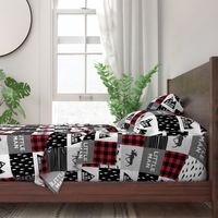 Little Man & You Will Move Mountains Quilt Top - buffalo plaid