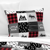 Little Man & You Will Move Mountains Quilt Top - buffalo plaid
