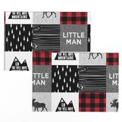 Little Man & You Will Move Mountains Quilt Top - buffalo plaid