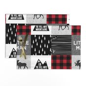 Little Man & You Will Move Mountains Quilt Top - buffalo plaid