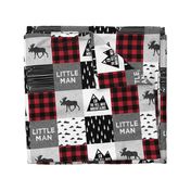 Little Man & You Will Move Mountains Quilt Top - buffalo plaid