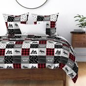 Little Man & You Will Move Mountains Quilt Top - buffalo plaid