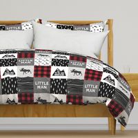 Little Man & You Will Move Mountains Quilt Top - buffalo plaid