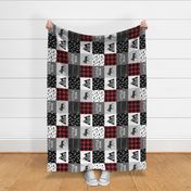 Little Man & You Will Move Mountains Quilt Top - buffalo plaid (90)