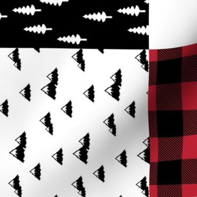 Little Man & You Will Move Mountains Quilt Top - buffalo plaid (90)