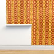 DGD8 - Medium - Rococo Digital Dalliance  with Hidden Gargoyles, in Orange and Yellow