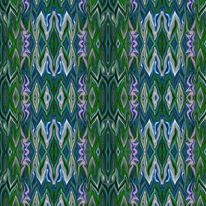DGD7 - Medium - Rococo Digital Dalliance Lace, with Hidden Gargoyles,  in Blue and Green