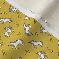 mustard unicorn fabric // unicorn fabric design simple unicorns