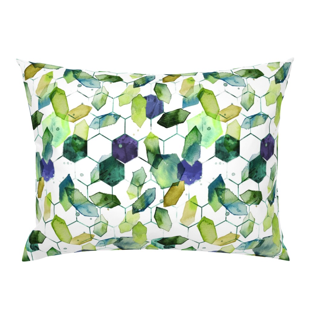watercolor jade hexagons