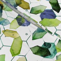 watercolor jade hexagons