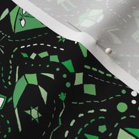 St. Patrick's Day green black geometric tangrams abstract green black