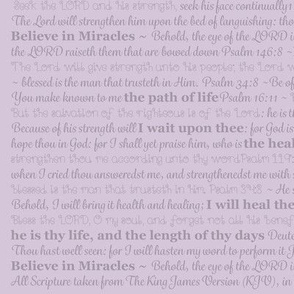 Scripture Healing Meditation Lavender words on Lavender 