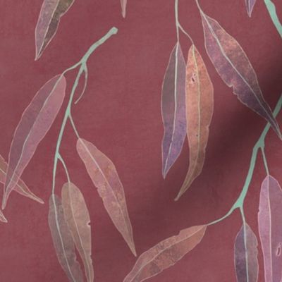 Eucalyptus leaves on marsala