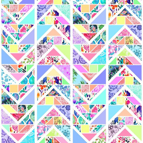 Tangram Chevron Pastel Patchwork