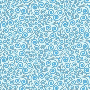 Blue Spiral Fronds - Smaller