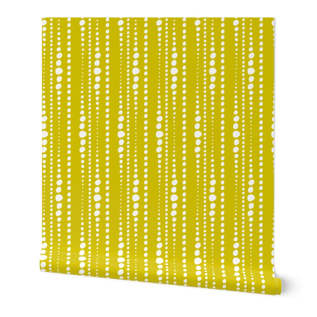 Bestrewn - Abstract Geometric Dot Stripe Yellow/Green