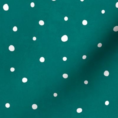 Snow polka dot on green mint