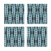 Cortlan - Retro Leaf Geometric Dark Blue and Ice Blue Regular Scale