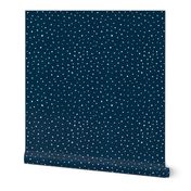 Snow polka dot on navy blue