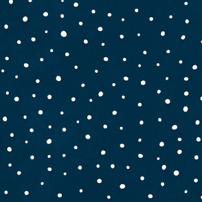 Snow polka dot on navy blue