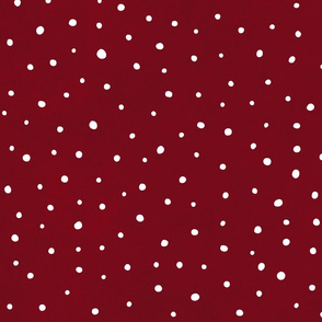 Snow polka dot on marsala red