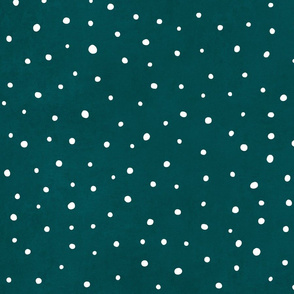 Snow polka dot on teal