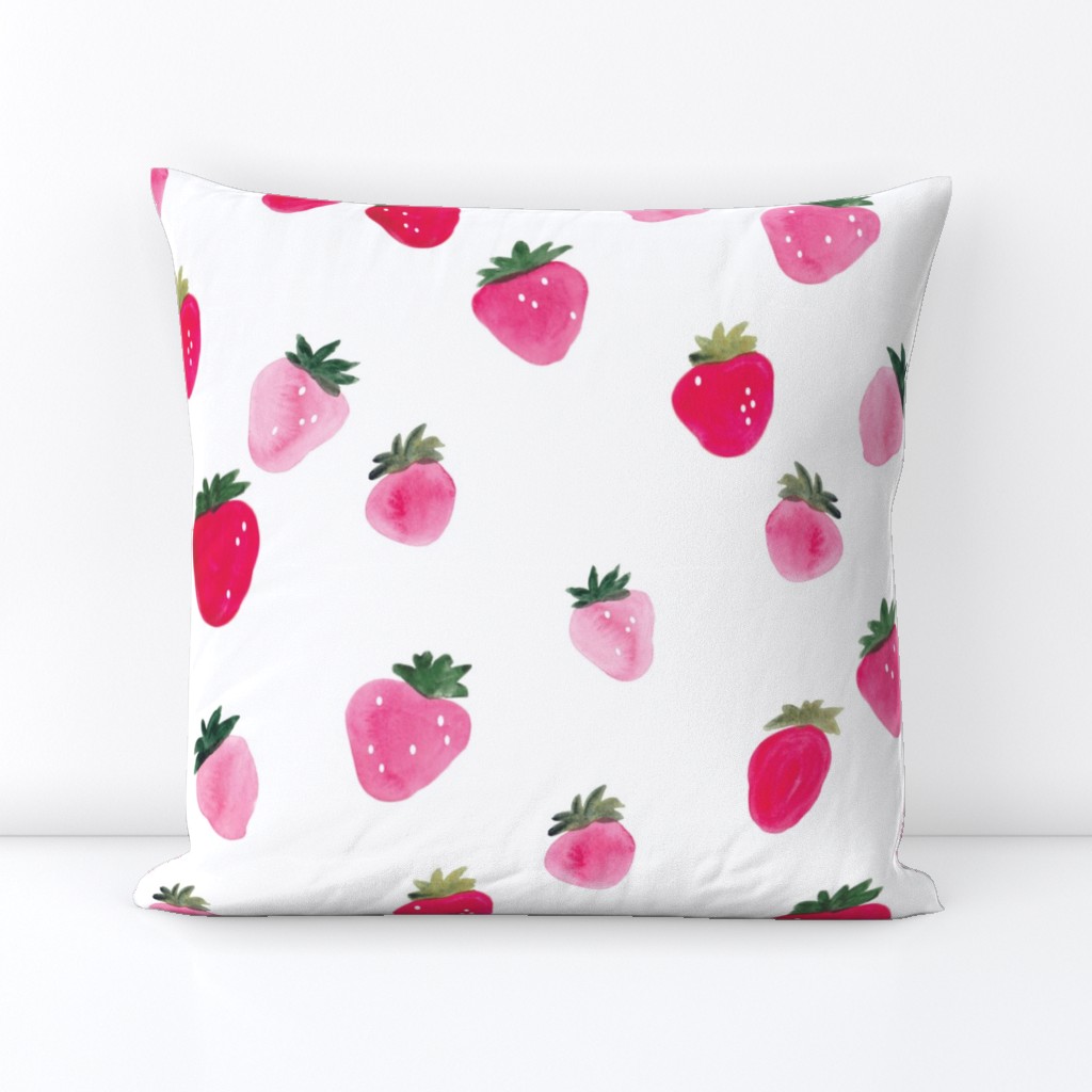 Watercolor strawberries - oversized