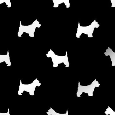 Westie west highland terrier dog silhouette black