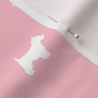 Westie west highland terrier dog silhouette blossom pink
