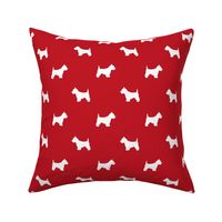 Westie west highland terrier dog silhouette red