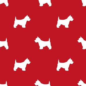 Westie west highland terrier dog silhouette red
