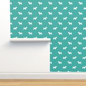 Westie west highland terrier dog silhouette turquoise