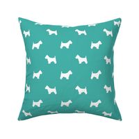 Westie west highland terrier dog silhouette turquoise