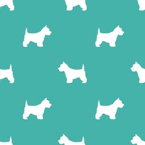 Westie west highland terrier dog silhouette turquoise