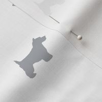 Westie west highland terrier dog silhouette white grey