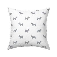 Westie west highland terrier dog silhouette white grey