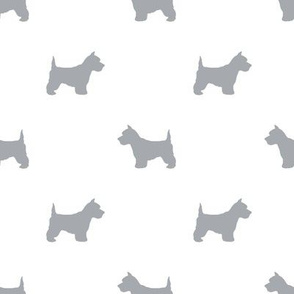 Westie west highland terrier dog silhouette white grey