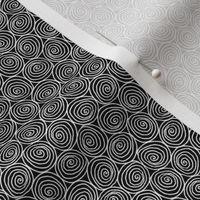 Doodle Spirals - White on Black