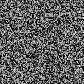 Doodle Spirals - White on Black