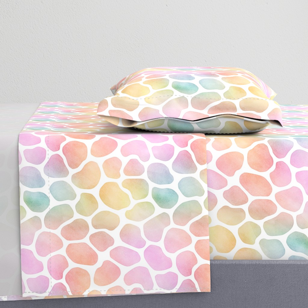 Pastel Rainbow Watercolor Giraffe Pattern