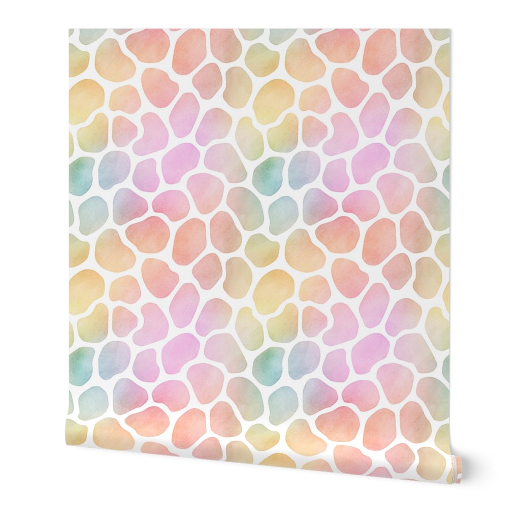 Pastel Rainbow Watercolor Giraffe Pattern